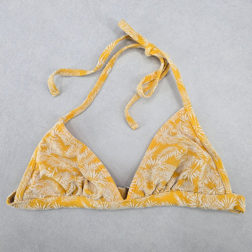 Xhilaration Yellow Tropical Boho Tie Swim Sports Bra Beach Bikini‎ Top M Medium